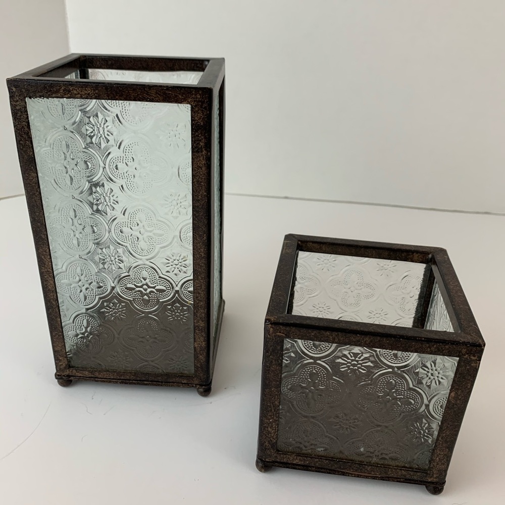 Home Interiors Morrocan Square Candle Holders